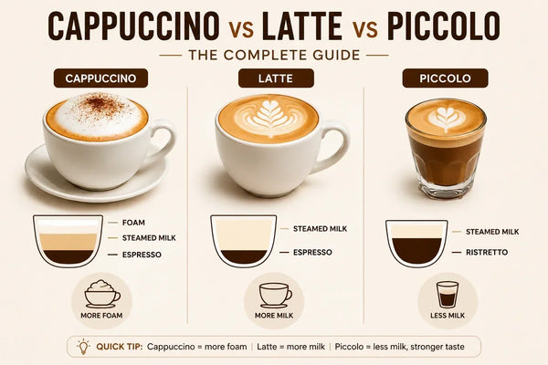 Cappuccino vs Latte vs Piccolo: The Complete Guide